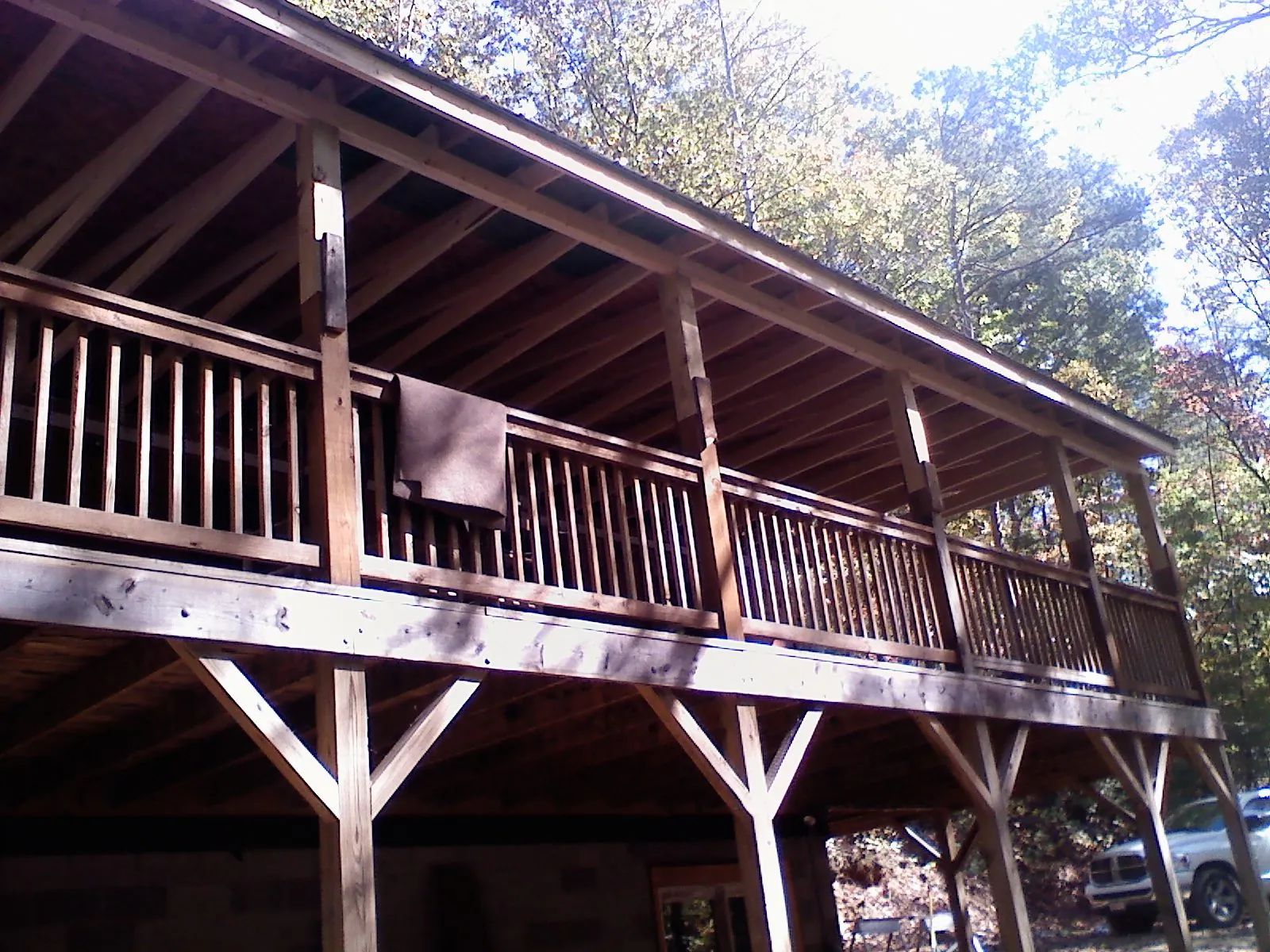 Timber framing under a new elevated porch and deck — Roof Leak Repair in Beverly Shores by Roofing Brothers